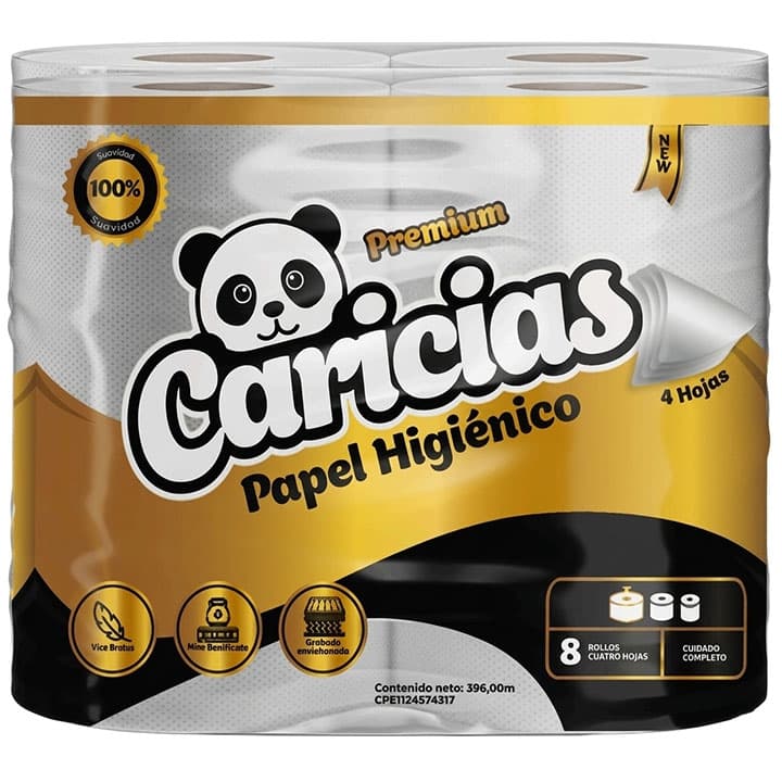 CARICIAS PAPEL SANITARIO 450h 8ROLLOS