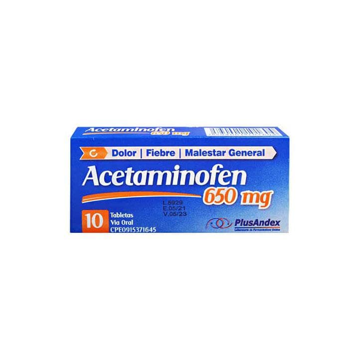 ACETAMINOFEN 10tabX650mg PLUSANDEX 