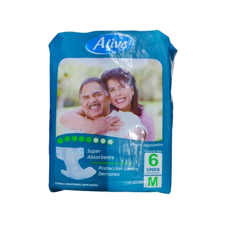 ALIVE PAÑAL PARA ADULTO TALLA M 6und - 1